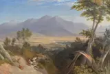 Overlooking the valley of Megalopolis, Arcadia, Greece by William Linton, Oil on canvas, sold Apr 2018