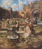 Piazza San Marco by Vincenzo Irolli, Oil on canvas, sold Apr 2018