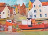 Red Trawler Harbour Oil on canvas by John Bellany, Oil on canvas, sold Apr 2018