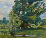 Sketch of trees Oil on canvas 64 x 77cm (25 1/4 x 30 1/4in.) λ Indicates that this lot may be subject to Droit de Suite royalty charges by Wilfrid de Glehn, Oil on canvas, offered Apr 2018