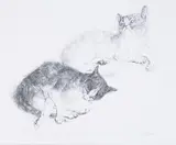 Deux chats Lithograph by Léonard-Tsuguharu Foujita, Lithograph, signed in pencil, numbered, sold Apr 2018