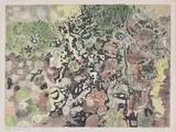 Deep pool through trees by Anthony Gross, etching, sold Apr 2018