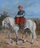 An officer of the Chasseurs d'Afrique Oil by Auguste Gardanne, Oil on canvas, sold Apr 2018