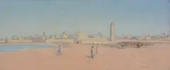Mogador, Southern Morocco Oil on canvas Signed lower right 33 x 76cm (13 x 29 7/8in.) by Tom Robertson, Oil on canvas, sold Apr 2018