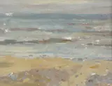 Windy Day by Bernard Dunstan, Oil on board, sold Apr 2018