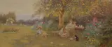 Summer Afternoon Watercolour Signed and dated 1906 lower right Image: 28.5 x 68.5cm (11 1/4 x 27in.) Provenance: Waring & Gillow Galleries, London by Thomas James Lloyd, 1906, Watercolour, sold Apr 2018