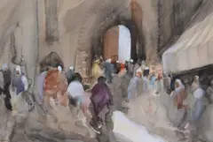 A North African market scene Hercules Brabazon by Hercules Brabazon Brabazon, Watercolour, sold Apr 2018