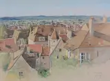Rooftops, Autumn Watercolour Signed titled and dated 1995 lower right 46 x 64cm (18 1/8 x 25 1/4in.) by John Doyle, 1995, Watercolour, offered Apr 2018