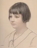 Miss Joan Larkin Pastel Inscribed lower left by Maurice Clarke, Pastel, sold Apr 2018