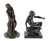 Of a girl seated on a rock by Lucy Gwendolen Williams, bronze, sold Apr 2018