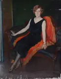 Portrait of Margaret Sibley of Gwynned Valley by Henry Hensche, 1926, Oil canvas laid to board, sold Feb 2018