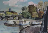 Ile de la cite Oil by Sine MacKinnon, Oil on canvas, sold Feb 2018
