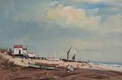 Suffolk Coast Swept Oil by Roy Petley, Oil on board, sold Feb 2018