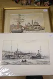 Princes Pier by Max Parsons A.R.C.A., watercolour, sold Jun 2021