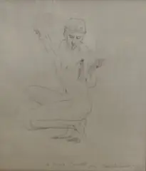 A Russian dancer, inscribed by the artist 'To Ursula Tyrwhitt and dated 1936, 35 x 30cm by Ethel Walker, 1936, pencil, sold Jun 2021