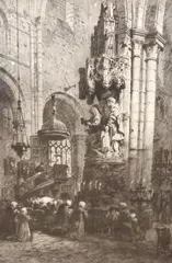 At Vespers by Axel Haig, etching, sold Jun 2021