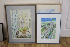 Architectural study - Interior Whitefriars by Olwen Jones, watercolour, sold Jun 2021