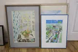 Architectural study - Interior Whitefriars by Olwen Jones, watercolour, sold Jun 2021