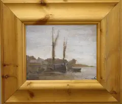 River view by Ken Moroney, oil on board, sold May 2021