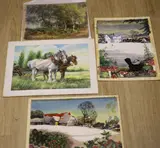Plough Team by Arthur Butcher, watercolour and two, sold May 2021