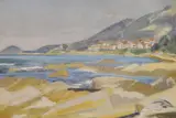 Ajaccio seascape, 14.5 x 21cm signed, 6 x 8.5 ins by Margaret Shaw, watercolour, sold May 2021