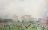 Newmarket by John Beer, watercolour, offered May 2021