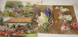 A group of four small still life floral and garden watercolours by Annie Louise Pressland, watercolor, sold May 2021