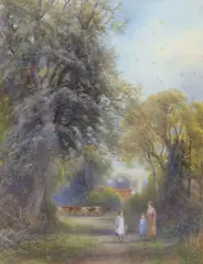 Chellaston Church by Frank Gresley, watercolour, sold May 2021