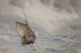 Off The Port, Boulogne by William Henry Pearson, watercolour, sold May 2021