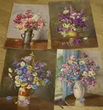 On board and paper by Edith Alice Andrews, watercolor, sold May 2021
