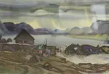 Old Umba' (Kolskaland Series) by Georgy Chiganov, watercolour, sold May 2021