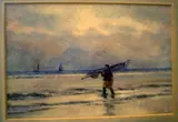 Shrimper on the shore by John Fraser, 1909, watercolour, sold May 2021