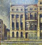 Georgian and Regency facade, Brighton by Colin Murray, oil on canvas board, sold May 2021
