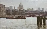 St Paul's from Blackfriars by Dennis Syrett, 1995, oil on canvas, sold May 2021
