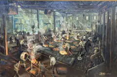 The Old Brass Foundry, Vicars Barrow by W.G. Bell, oil on board, sold May 2021