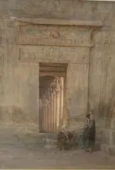 Outside the Temple by Walter Frederick Tyndale, watercolour, sold May 2021
