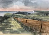 Seven Sisters, unsigned, 40 x 56cm by Robert Tavener, watercolour, sold May 2021