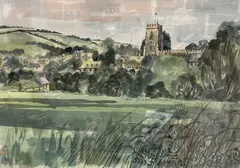 Winchcombe, Glos by Robert Tavener, ink and watercolour, sold May 2021