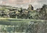 Winchcombe, Glos by Robert Tavener, ink and watercolour, sold May 2021