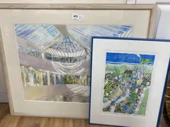 Architectural study - Interior Whitefriars by Olwen Jones, watercolour, offered May 2021