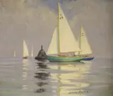 Julia' and 'Helena by Deryck Foster, oil on board, sold May 2021