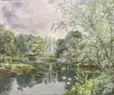River landscape by Alfred Hawkins Palmer, oil on board, sold May 2021