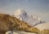 Alpine scene from Pontresina by Holroyd Pearce, oil on board, sold May 2021