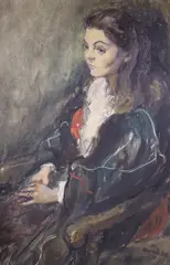 Portrait of Carolyn Webb by Margaret Milne, oil on canvas, sold May 2021