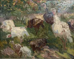 Study of turkey's by Emil Pottner, oil on card, sold May 2021