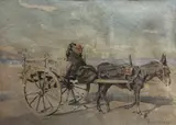 Palermo donkey cart by Anton Abraham van Anrooy, 1943, watercolour, sold May 2021