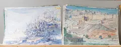 A collection of sixteen Orientalist views from the artist's sketchbook by John Drummond, watercolor, sold Oct 2026
