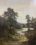 Landscape by Frederick Edwin Bodkin, oil on canvas, sold Apr 2021