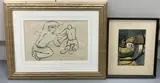 Woodblock by George Bissill, ink and watercolour, sold Apr 2021