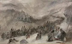 Napoleon's Army Crossing the Alps by George Bryant Campion, watercolour, sold Apr 2021